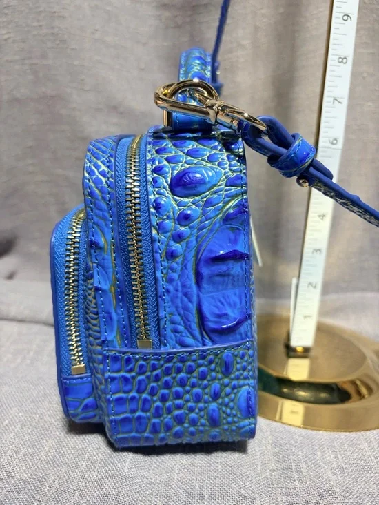 Brahmin Blue Croc-Embossed Top-Handle Crossbody Bag - Picture 7 of 12